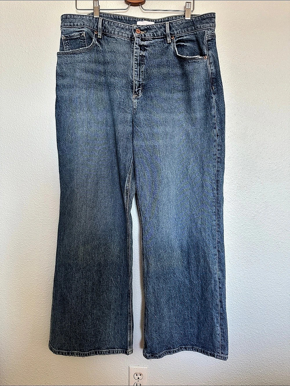 LOFT Wide Leg Jeans Waist 33 Blue
